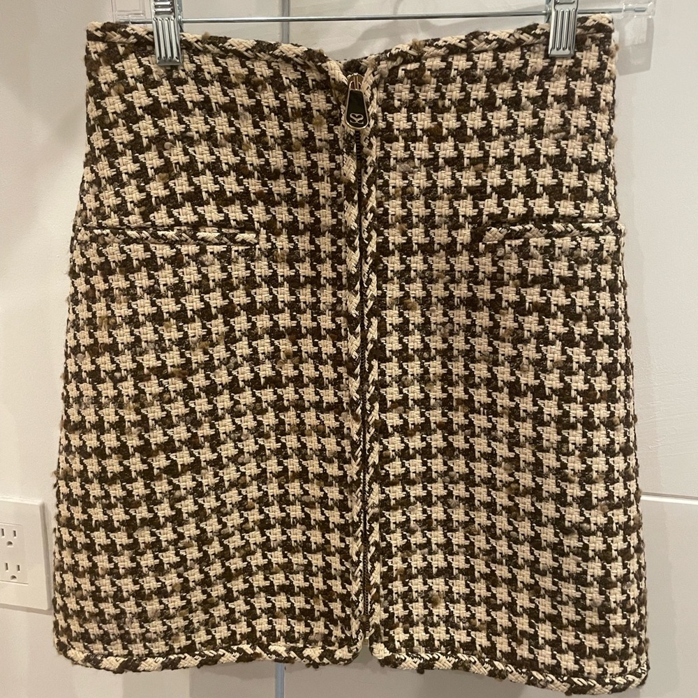 Sandro tweed wool skirt high waisted never worn! Size 1